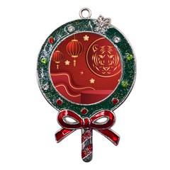 Holiday, Chinese New Year, Metal X mas Lollipop With Crystal Ornament by nateshop