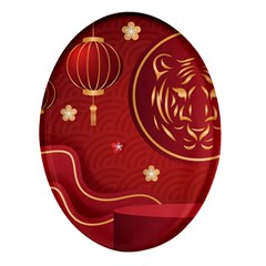 Holiday, Chinese New Year, Oval Glass Fridge Magnet (4 Pack) by nateshop