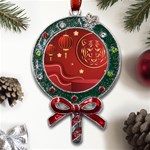 Holiday, Chinese New Year, Metal X Mas Lollipop with Crystal Ornament Front