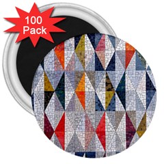 Mosaic, Colorful, Rhombuses, Pattern, Geometry 3  Magnets (100 Pack) by nateshop