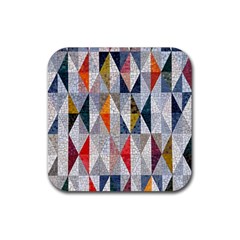 Mosaic, Colorful, Rhombuses, Pattern, Geometry Rubber Coaster (Square)