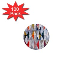 Mosaic, Colorful, Rhombuses, Pattern, Geometry 1  Mini Magnets (100 Pack) 