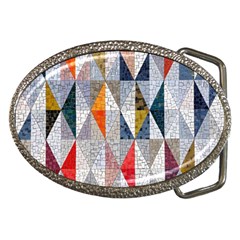 Mosaic, Colorful, Rhombuses, Pattern, Geometry Belt Buckles