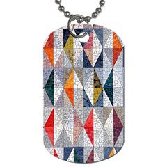 Mosaic, Colorful, Rhombuses, Pattern, Geometry Dog Tag (Two Sides)