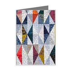 Mosaic, Colorful, Rhombuses, Pattern, Geometry Mini Greeting Card by nateshop