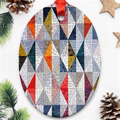 Mosaic, Colorful, Rhombuses, Pattern, Geometry Oval Ornament (Two Sides)