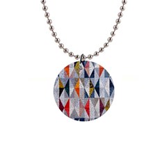 Mosaic, Colorful, Rhombuses, Pattern, Geometry 1  Button Necklace