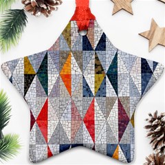 Mosaic, Colorful, Rhombuses, Pattern, Geometry Star Ornament (two Sides) by nateshop