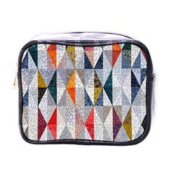 Mosaic, Colorful, Rhombuses, Pattern, Geometry Mini Toiletries Bag (One Side)