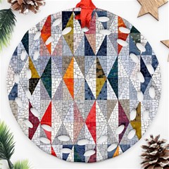 Mosaic, Colorful, Rhombuses, Pattern, Geometry Ornament (Round Filigree)