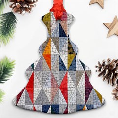 Mosaic, Colorful, Rhombuses, Pattern, Geometry Christmas Tree Ornament (two Sides) by nateshop