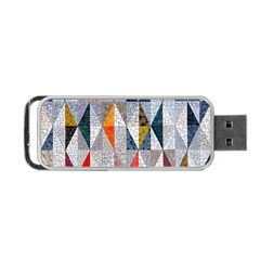 Mosaic, Colorful, Rhombuses, Pattern, Geometry Portable USB Flash (Two Sides)