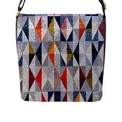 Mosaic, Colorful, Rhombuses, Pattern, Geometry Flap Closure Messenger Bag (L)