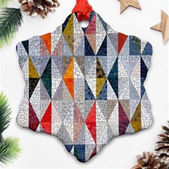 Mosaic, Colorful, Rhombuses, Pattern, Geometry Ornament (snowflake) by nateshop