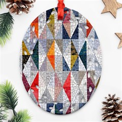 Mosaic, Colorful, Rhombuses, Pattern, Geometry Oval Filigree Ornament (two Sides) by nateshop