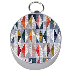 Mosaic, Colorful, Rhombuses, Pattern, Geometry Silver Compasses by nateshop