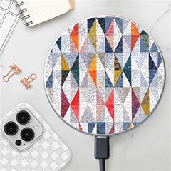 Mosaic, Colorful, Rhombuses, Pattern, Geometry Wireless Fast Charger(white) by nateshop