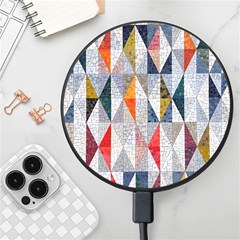 Mosaic, Colorful, Rhombuses, Pattern, Geometry Wireless Fast Charger(black) by nateshop