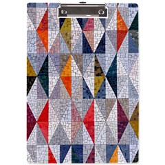 Mosaic, Colorful, Rhombuses, Pattern, Geometry A4 Acrylic Clipboard by nateshop