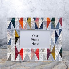 Mosaic, Colorful, Rhombuses, Pattern, Geometry White Tabletop Photo Frame 4 x6 