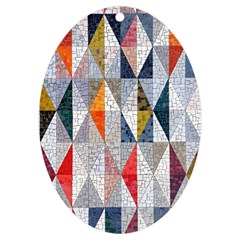 Mosaic, Colorful, Rhombuses, Pattern, Geometry Uv Print Acrylic Ornament Oval by nateshop