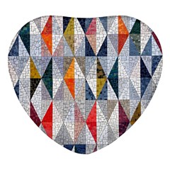 Mosaic, Colorful, Rhombuses, Pattern, Geometry Heart Glass Fridge Magnet (4 Pack) by nateshop