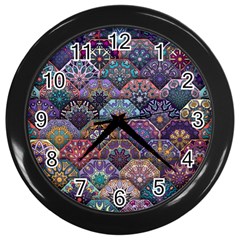 Texture, Pattern, Abstract Wall Clock (black) by nateshop