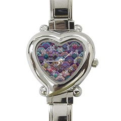 Texture, Pattern, Abstract Heart Italian Charm Watch by nateshop