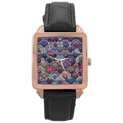 Texture, Pattern, Abstract Rose Gold Leather Watch  by nateshop