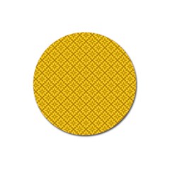 Yellow Floral Pattern Vintage Pattern, Yellow Background Magnet 3  (round) by nateshop