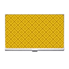 Yellow Floral Pattern Vintage Pattern, Yellow Background Business Card Holder