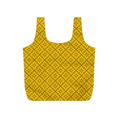 Yellow Floral Pattern Vintage Pattern, Yellow Background Full Print Recycle Bag (s) by nateshop