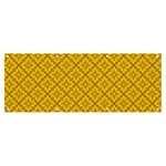 Yellow Floral Pattern Vintage Pattern, Yellow Background Banner and Sign 8  x 3  Front