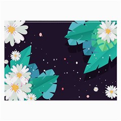 Leaves Flowers Border Frame Floral Large Glasses Cloth (2 Sides) by Grandong