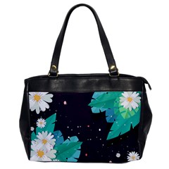 Leaves Flowers Border Frame Floral Oversize Office Handbag by Grandong