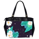 Leaves Flowers Border Frame Floral Oversize Office Handbag (2 Sides) Back