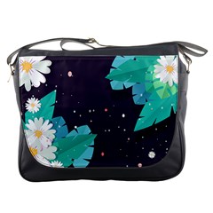 Leaves Flowers Border Frame Floral Messenger Bag by Grandong