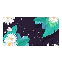 Leaves Flowers Border Frame Floral Satin Shawl 45  X 80  by Grandong