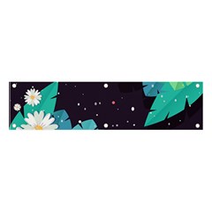 Leaves Flowers Border Frame Floral Banner And Sign 4  X 1  by Grandong