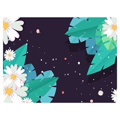 Leaves Flowers Border Frame Floral Premium Plush Fleece Blanket (extra Small) by Grandong