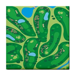 Golf Course Par Golf Course Green Tile Coaster by Grandong