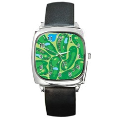 Golf Course Par Golf Course Green Square Metal Watch by Grandong