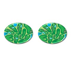 Golf Course Par Golf Course Green Cufflinks (oval) by Grandong