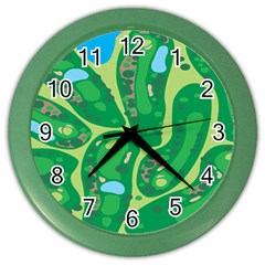 Golf Course Par Golf Course Green Color Wall Clock by Grandong