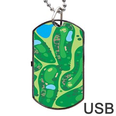 Golf Course Par Golf Course Green Dog Tag Usb Flash (two Sides) by Grandong