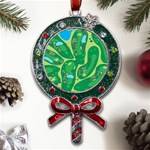 Golf Course Par Golf Course Green Metal X Mas Lollipop with Crystal Ornament Front