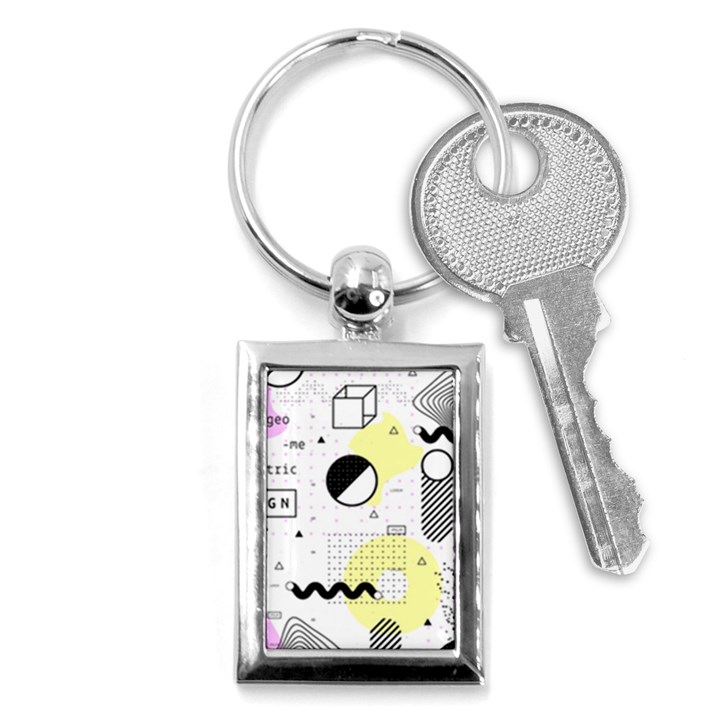 Graphic Design Geometric Background Key Chain (Rectangle)