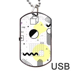 Graphic Design Geometric Background Dog Tag Usb Flash (one Side) by Grandong