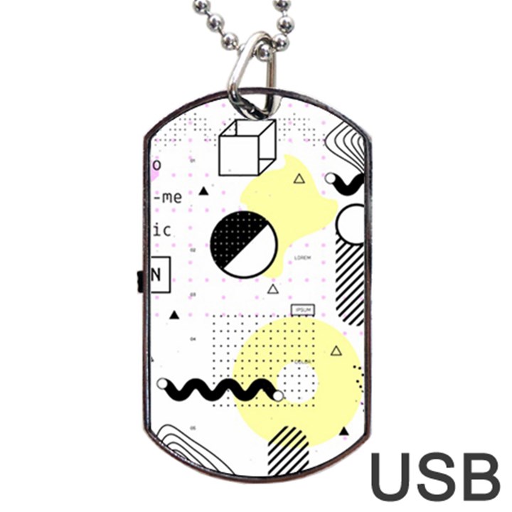 Graphic Design Geometric Background Dog Tag USB Flash (Two Sides)