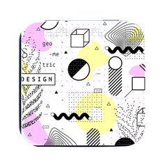 Graphic Design Geometric Background Square Metal Box (black) by Grandong